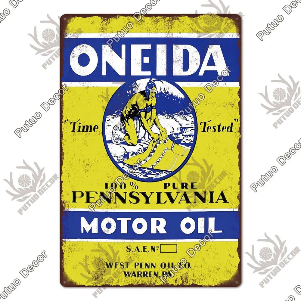 Putuo Decor Gas Oil Garage Vintage Metal Signs Tin Sign Retro Garage Decor Bar Pub Garage Gas Station Decorative Iron Plates