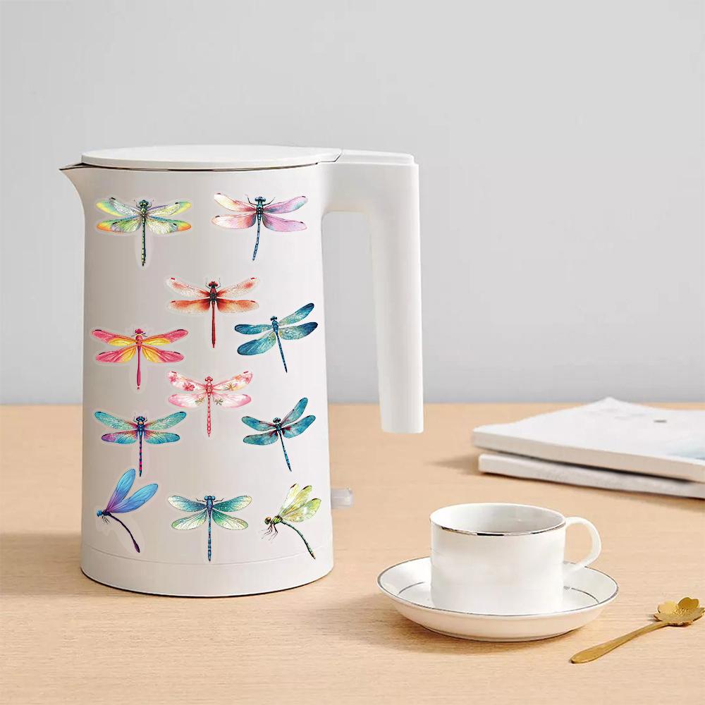 50PCS Cartoon Colour Dragonfly Stickers Graffiti Nostalgia Decals Laptops Phone Luggage Scrapbook Cool Guitar Waterproof Sticker