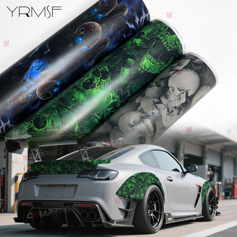 Naklejki Graffiti na karoserię samochodu Wzór czaszki Motocykl Samoprzylepny winyl Artykuły osobowościowe Akcesoria do folii do owijania samochodu Auto