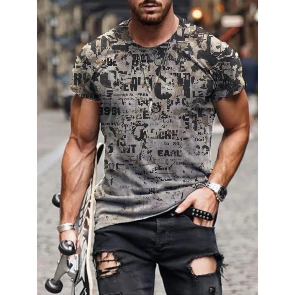 Retro 3D Print Men Sports Quick-dry Breathable T-shirt Summer Outdoor Street Casual Y2K Short-sleeve Top Parent-child Clothing