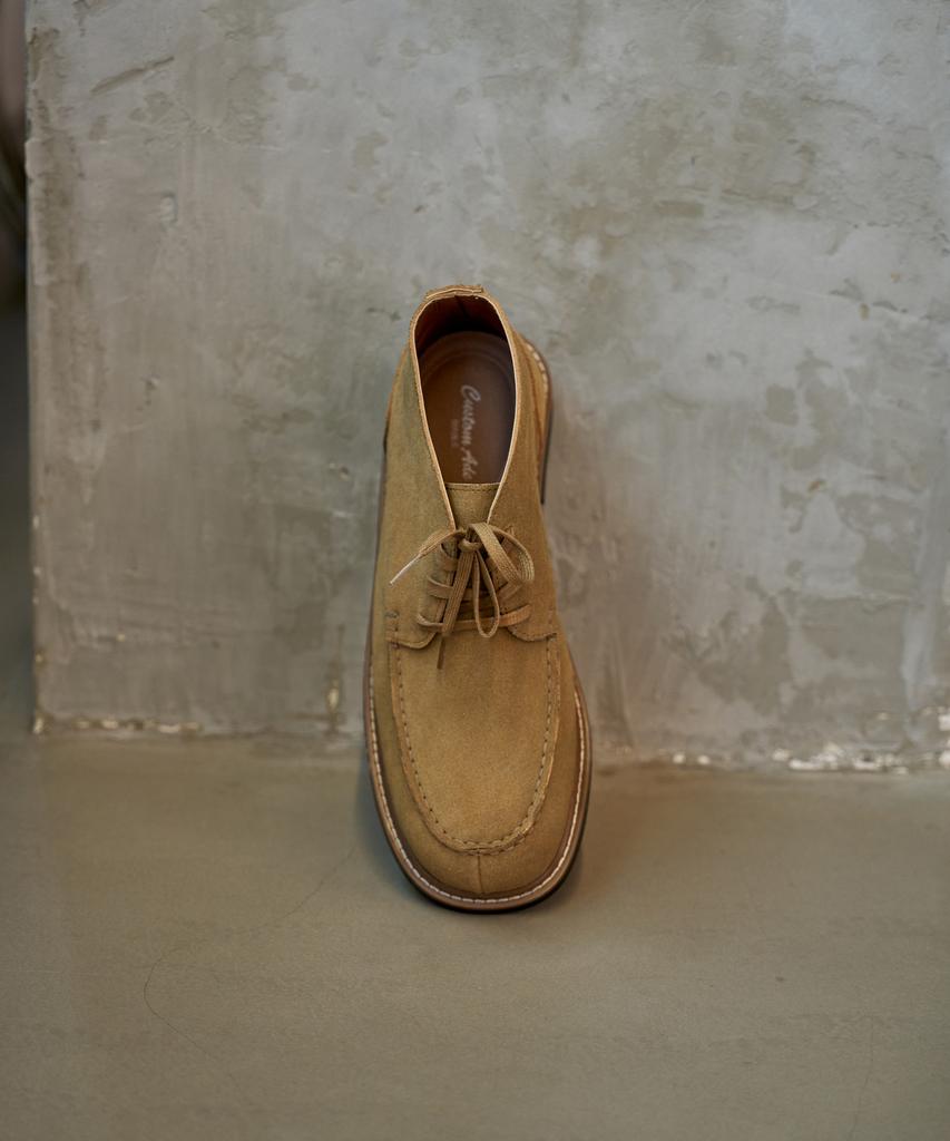 Customade Moa Suede Moc Toe Field Boots 4Cm (Cr0100Ssb)