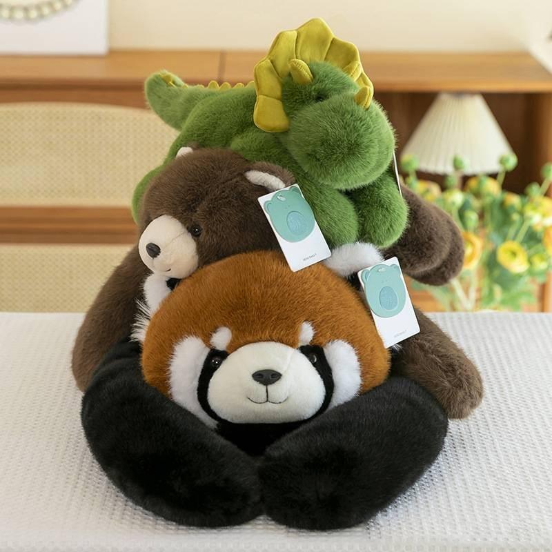 Adorable Plush Panda Raccoon Koala Sloth Doll Ideal For Kids Soft Cuddle Pillow