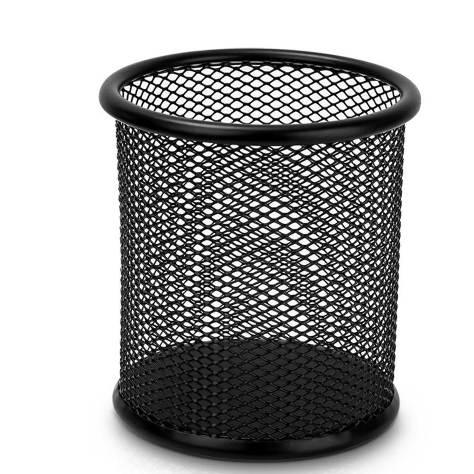 

Mesh Pen Holder Large Capacity Prevent Slip Desktop Pen Container for Pencils Erasers Stationery Black чорний