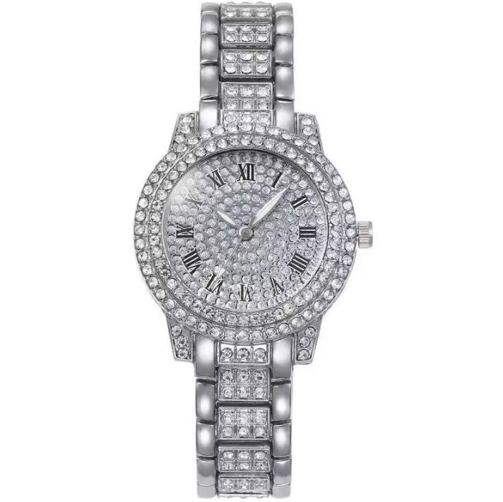 

Diamond-Encrusted Alloy Steel Belt Bracelet Roman Pattern New Women S Quartz Watch Bulk price