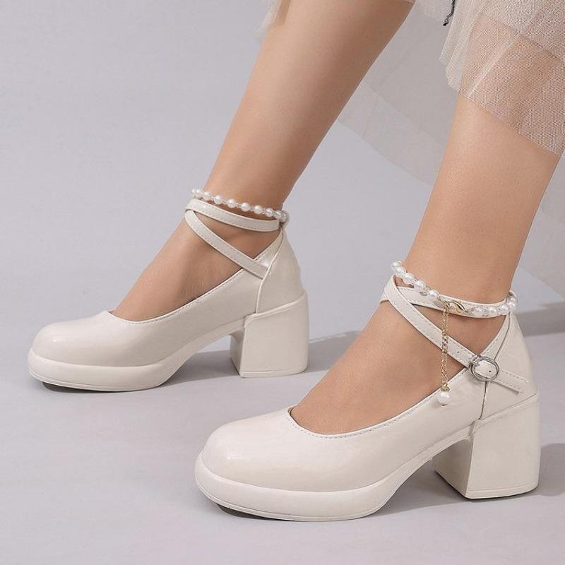

Мода Новые Женские Туфли-Лодочки Мода Перекрестный Ремешок Женские Мелкие Платье Туфли Мэри Джейн Женская Элегантная Обувь на Высоком Каблуке Обувь Каблуки на Платформе 35 грязно-белый