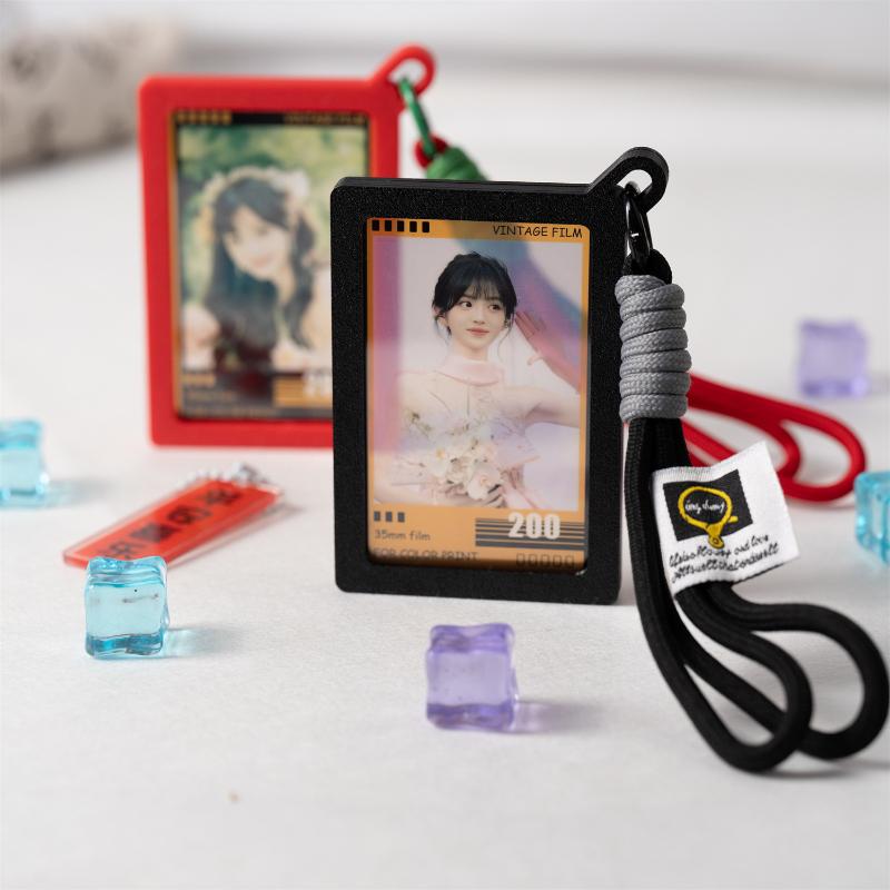 Blank Photo Frame Keychain Candy-Colored Photo Frame Keyring Insert Photo Split Key Pendant Diy Key Holder