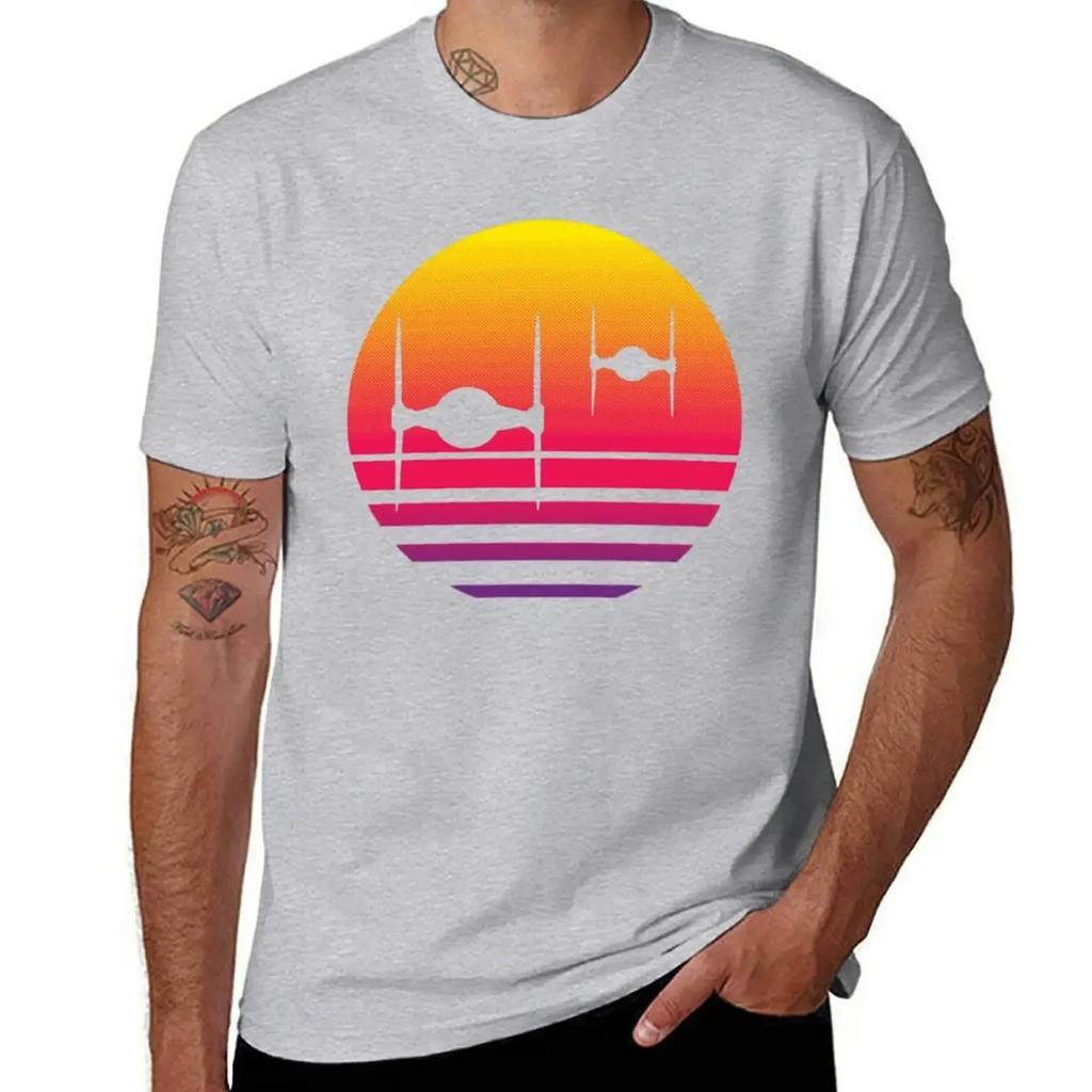 Tie Fighter Sunset T-Shirt Shirts Graphic Rapper Graphic Tees Plain T Shirts Men