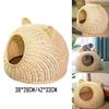 Cat Sleeping Bed Dog Nest Semi-Enclosed Washable Handmade Lightweight Round Pet for