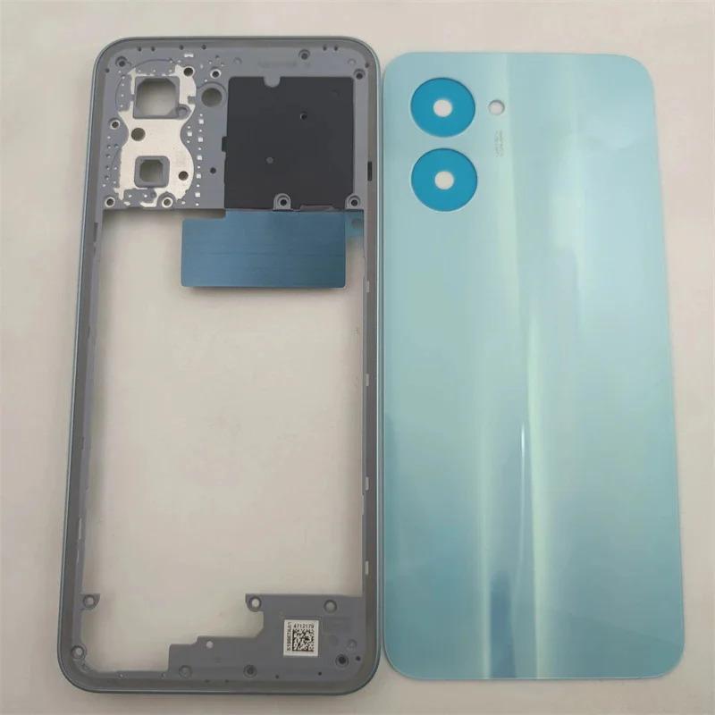 For OPPO Realme C33 RMX3624 Phone Housing Middle FrameBattery Cover Back Panel Rear Housing Case