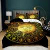 Bohemian Duvet Cover Set Golden Sun Twin Bedding Set Boho Style for Teens Adults Double Queen King Size Polyester Qulit Cover