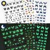 3pcs Luminous Butterfly Nail Decal Stickers Colorful Blue Butterfly Series Design Glow In The Dark Night Polish Sliders Manicure