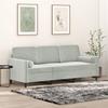 Vidaxl 3-Seater Sofa With Cushions, Light Gray, 180 Cm, Velvet