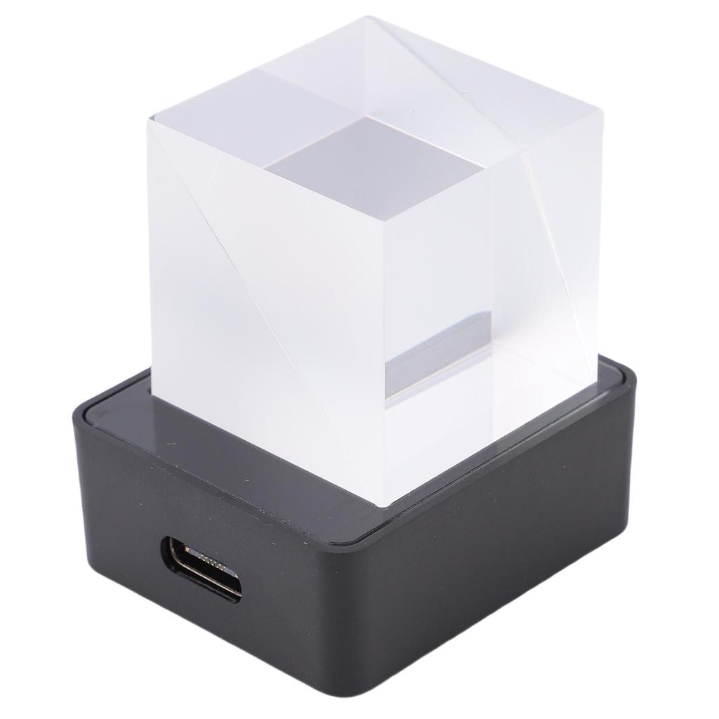 LED Holographic Crystal Cube 3D Photo Display Smart Weather Digital Clock for Desk Car Decoration GIF Animation Photo