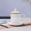 YUZUN 350ml Bone China Business Tea Cup with Lid