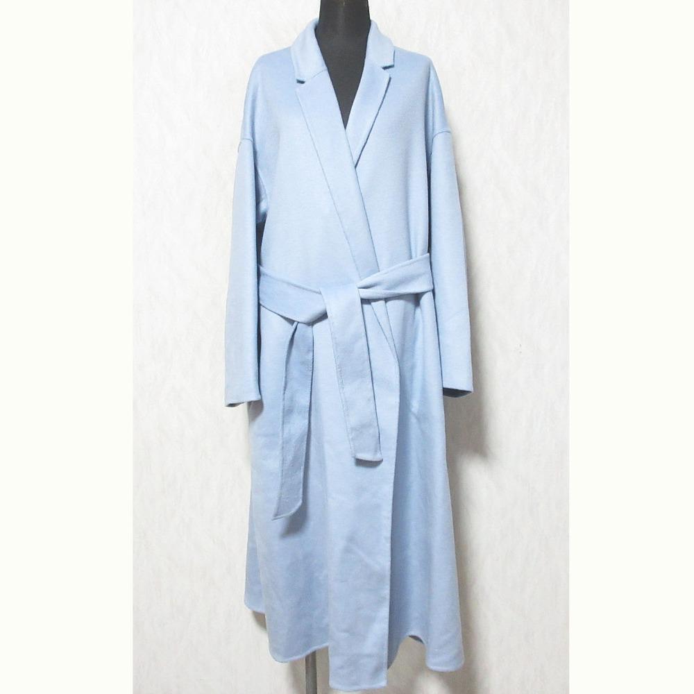 [Used] Unused PLST Wool Blend River Coat Size L Blue Women s Luxs Brand Used Clothes Luxe
