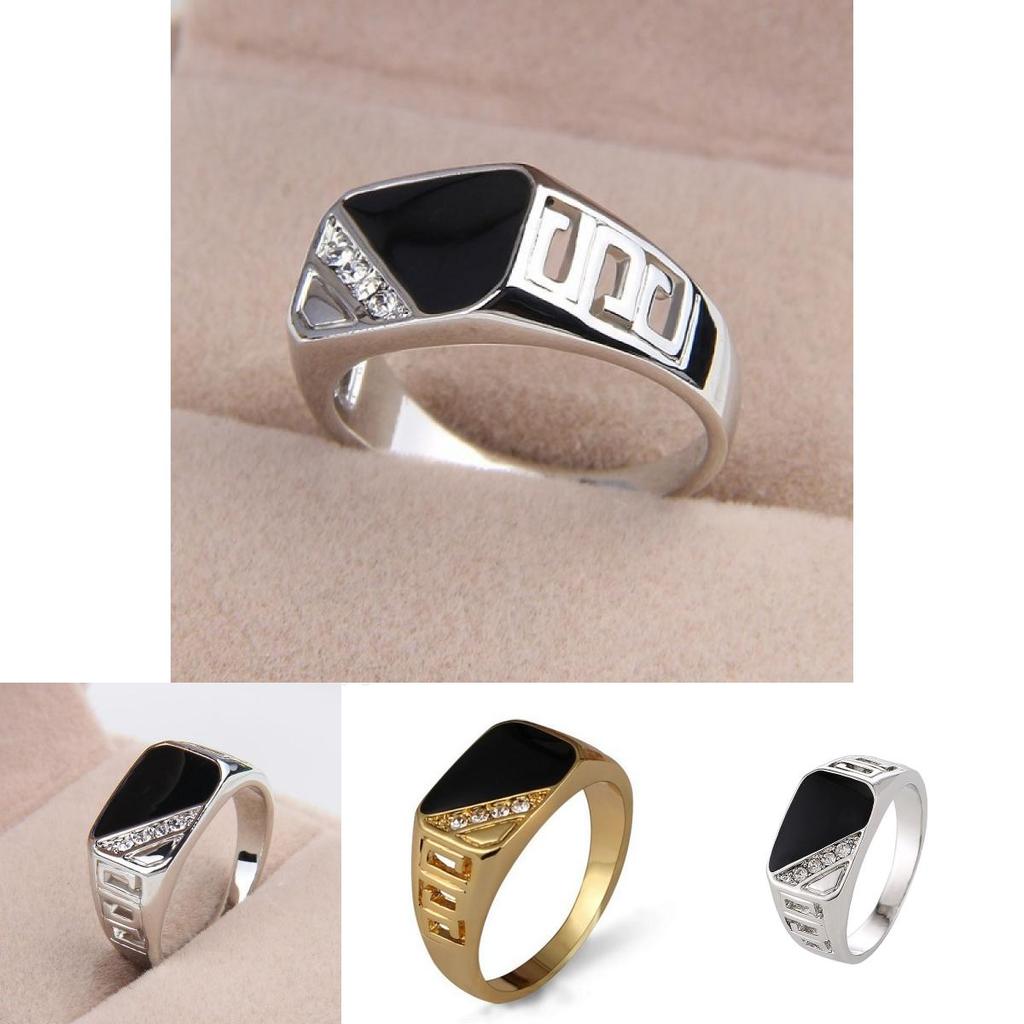 Premium Quality Men's Alloy Hollow Crystal Finger Jewelry In Timeless Vintage Design