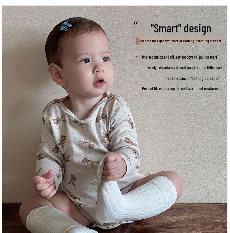 BabyClothes Unisex A-Category Cotton Infant Bodysuit Set – 3-Piece Seasonable, Cute Cartoon Pattern Diaper Cover