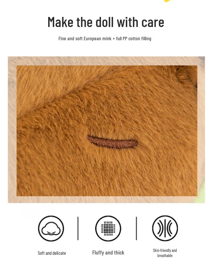 Capybara Plush Backpack: Ugly-Cute Turtle Card Doll Cushion