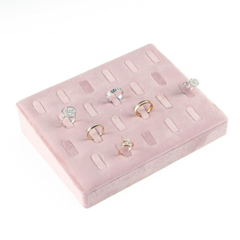 Pink Jewelry Display Props Elegant Jewelry Stand Velvet Fabric Material Jewelry Display Tray for Rings Earring Necklaces