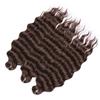 Anna Hair Synthetische, lockere Deep Wave Flechthaar-Extensions, 60 cm (24 Zoll), Wasserwellen-Zopfhaar, dunkelbraunes Twist-Crochet-Lockenhaar