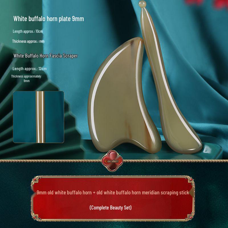 White Buffalo Horn Gua Sha Facial Massage Tool for Anti-Wrinkle Treatment