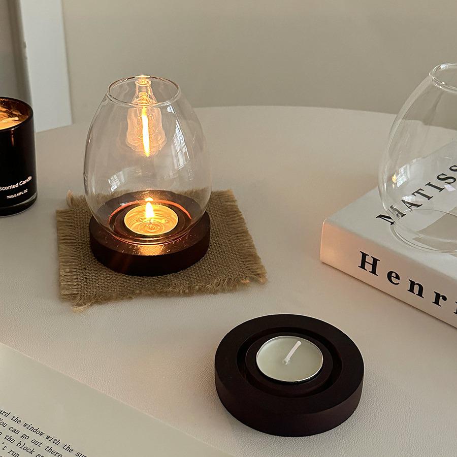 Korean High-End Home Fragrance Glass Egg Candlestick Ornament
