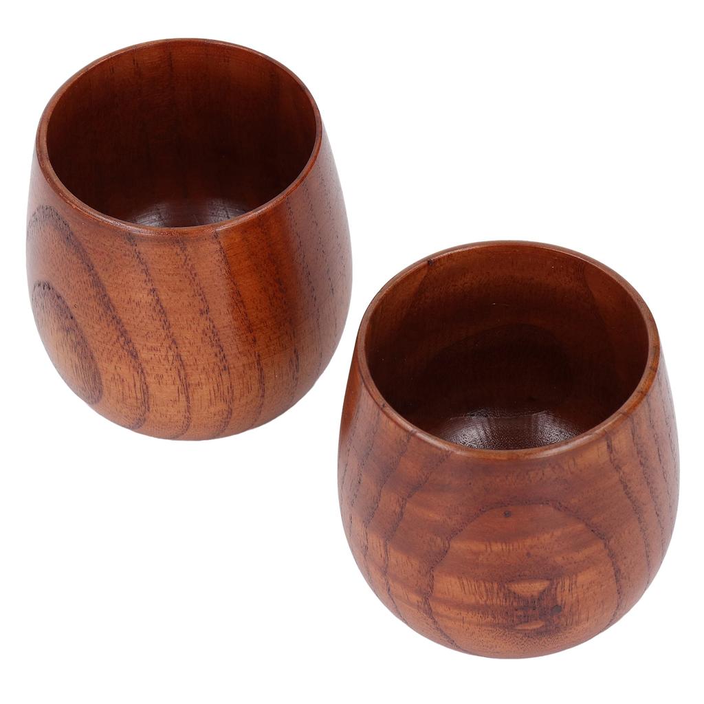 2 stück Holz Tee Tassen Japanischen Großen Bauch Becher Multifunktionale Trinkbecher für Kaffee Milch Wein Wa