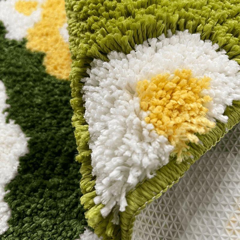 Moss Carpet Stain-Resistant Foldable Bedside Rug - Easy To Clean Flocking Design