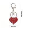 Sparkling Heart Keychain With Full Rhinestone Elegant Design Alloy Keyring Pendant For Gifts And Daily Use