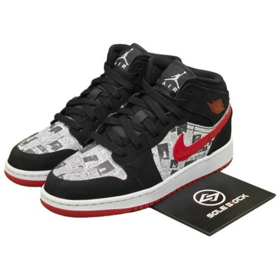 Air Jordan 1 Mid SE GS Газета Air Times BQ6931-061 EU 36