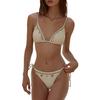 2Pcs/Set Bikini Set for Women, Sexy Lace-Up Halter Bra with Shell Decoration, Lace-up Swimming Bottoms, Beachwear Summer Accessories