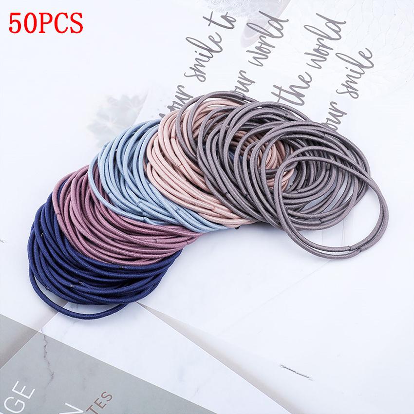 Levao 50/100PCS Hair Accessories Girls Rubber Bands Scrunchy Elastic Hair Bands Kids Baby Headband Decorations Ties Gum for Hair