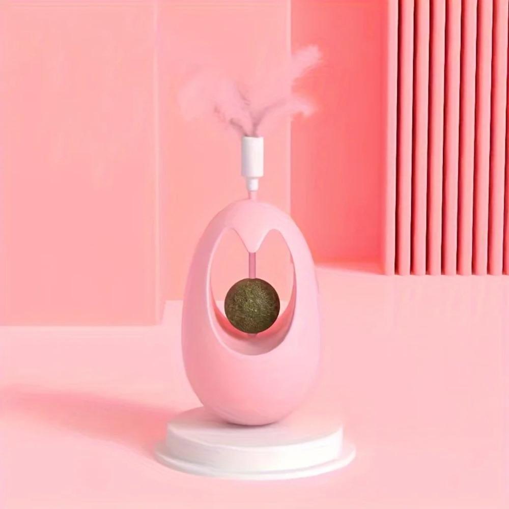 Catnip Ball Tumbler Feather Teases Toy For Indoor Cats Interactive Catmint Chew Toys Teeth Cleaning Cat Toys