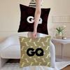 GQ Magazine Cushion Cover Anti-dustmite Pillowcase Invisible Zipper Silky Short Plush Sofa Cushion Cover