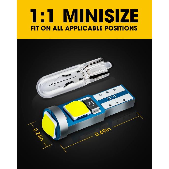 Antline T5 37 74 2721 PC74 PC37 LED Bulb White, Super Bright Canbus Error Free 12 Volt Replacements for Interior Dashboard Indicator trument Panel