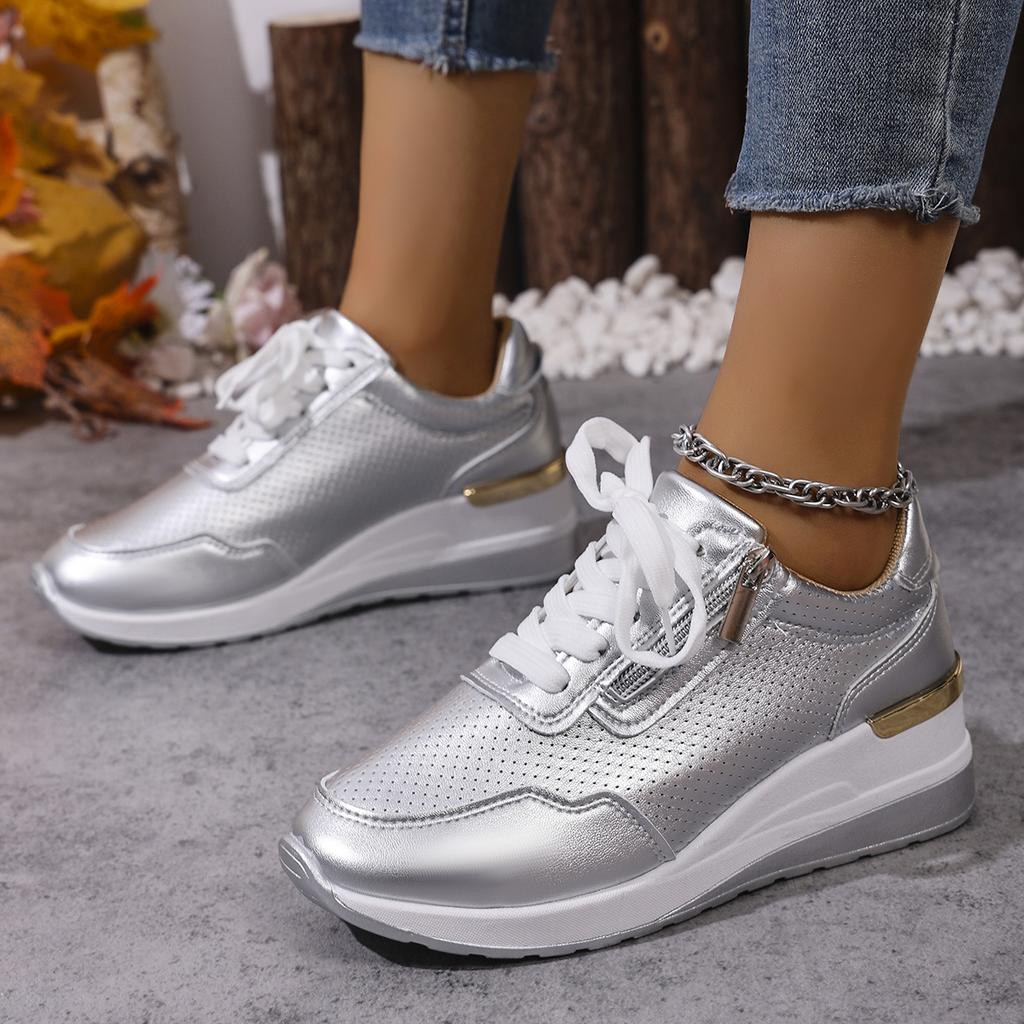 Brand Designer sneakers 2025 New Women Casual Shoes Height Increasing Sport Wedge Shoes Air Cushion Comfortable Sneakers