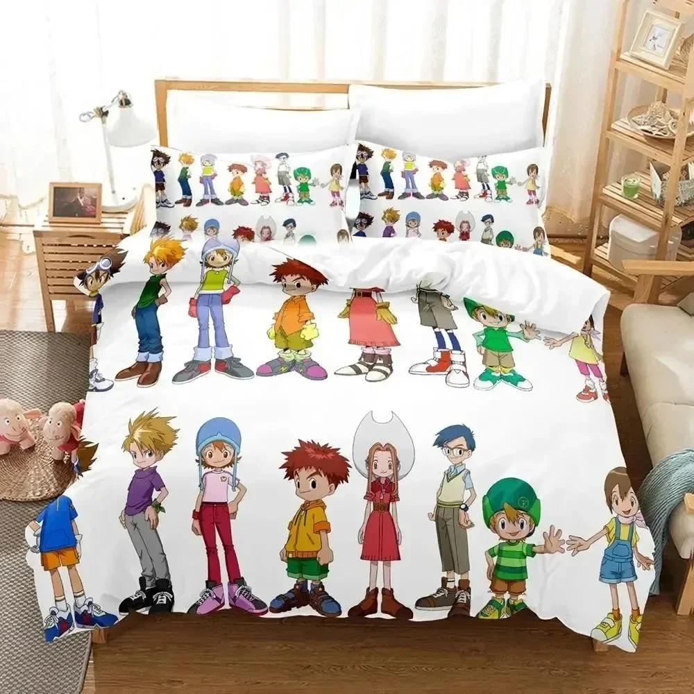 Comforter Luxury New 3D Print Anime Digimon Adventure Bedding Set Bed Set King Queen Size Boys Adult