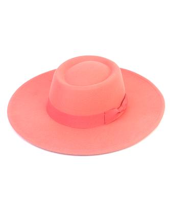 Yunibeosyeolkemiseuteuli Wool Pink Ribbon Long Fedora