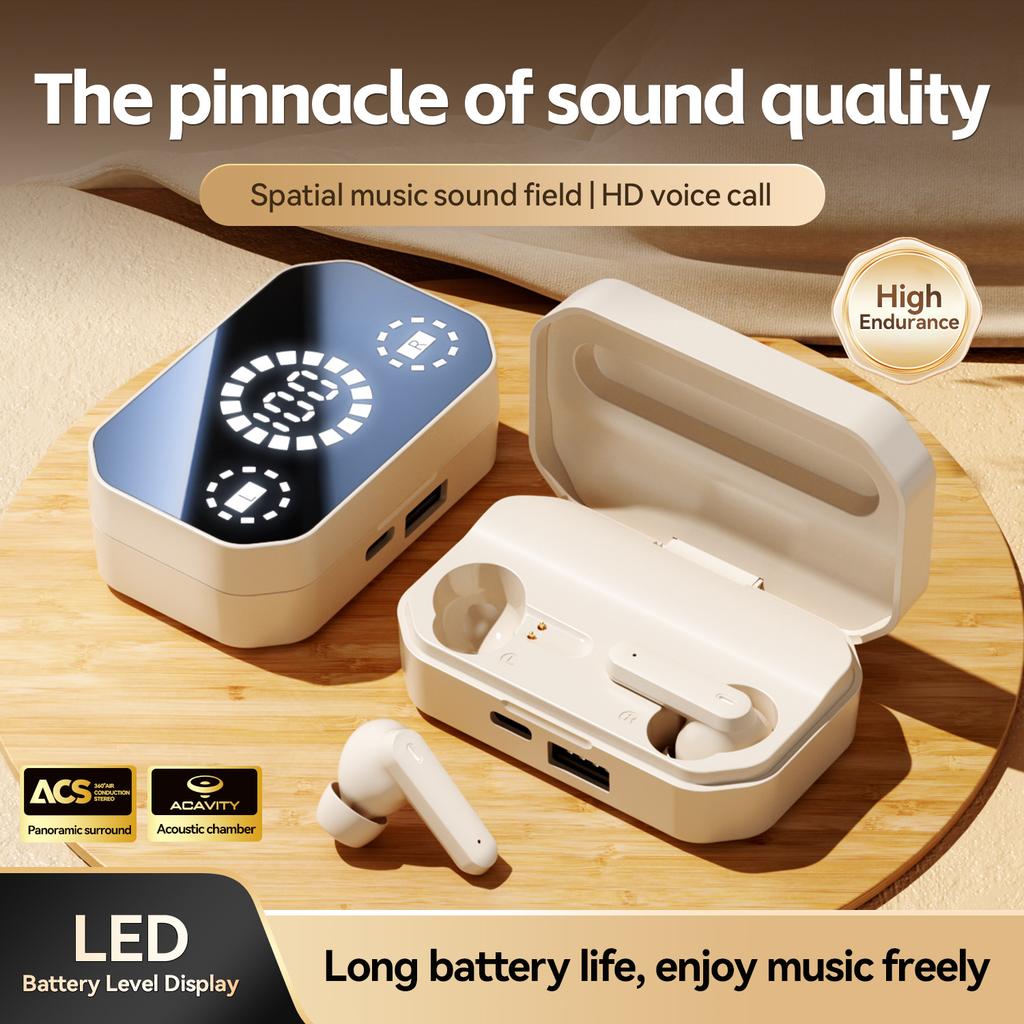 M154 TWS Bluetooth 6.0 Earbuds with LED Display 720° Spatial Sound Heavy Bass, AI Noise Canceling Audífonos Headphones for Sport