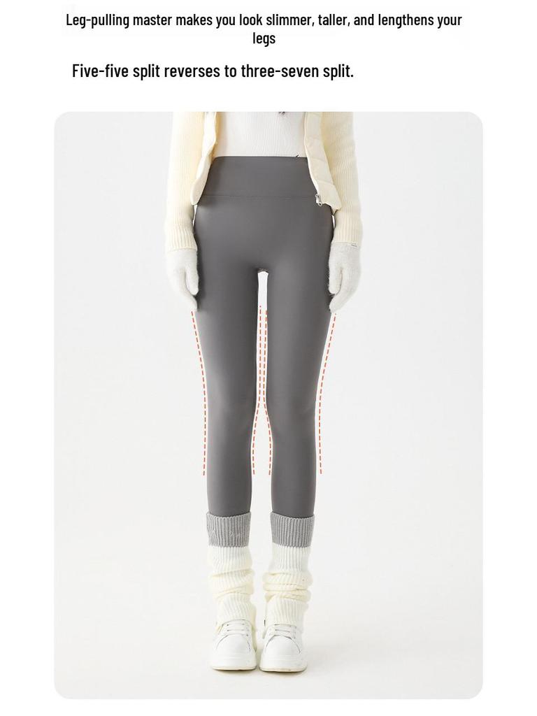 Damen Shark Slim-Fit Samtgefütterte Warme Baumwoll-Yogahose - Herbst/Winter Kollektion 2025