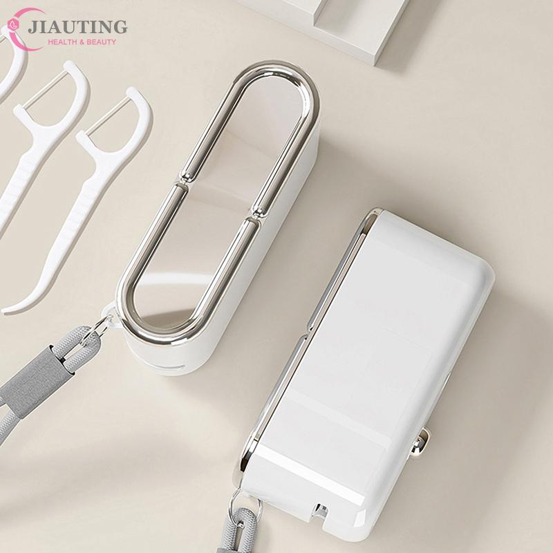 Floss Dispenser Automatic Ejectable Floss Organiser Oral Care Press-on Disposable Flossing Sticks Refillable Storage Box