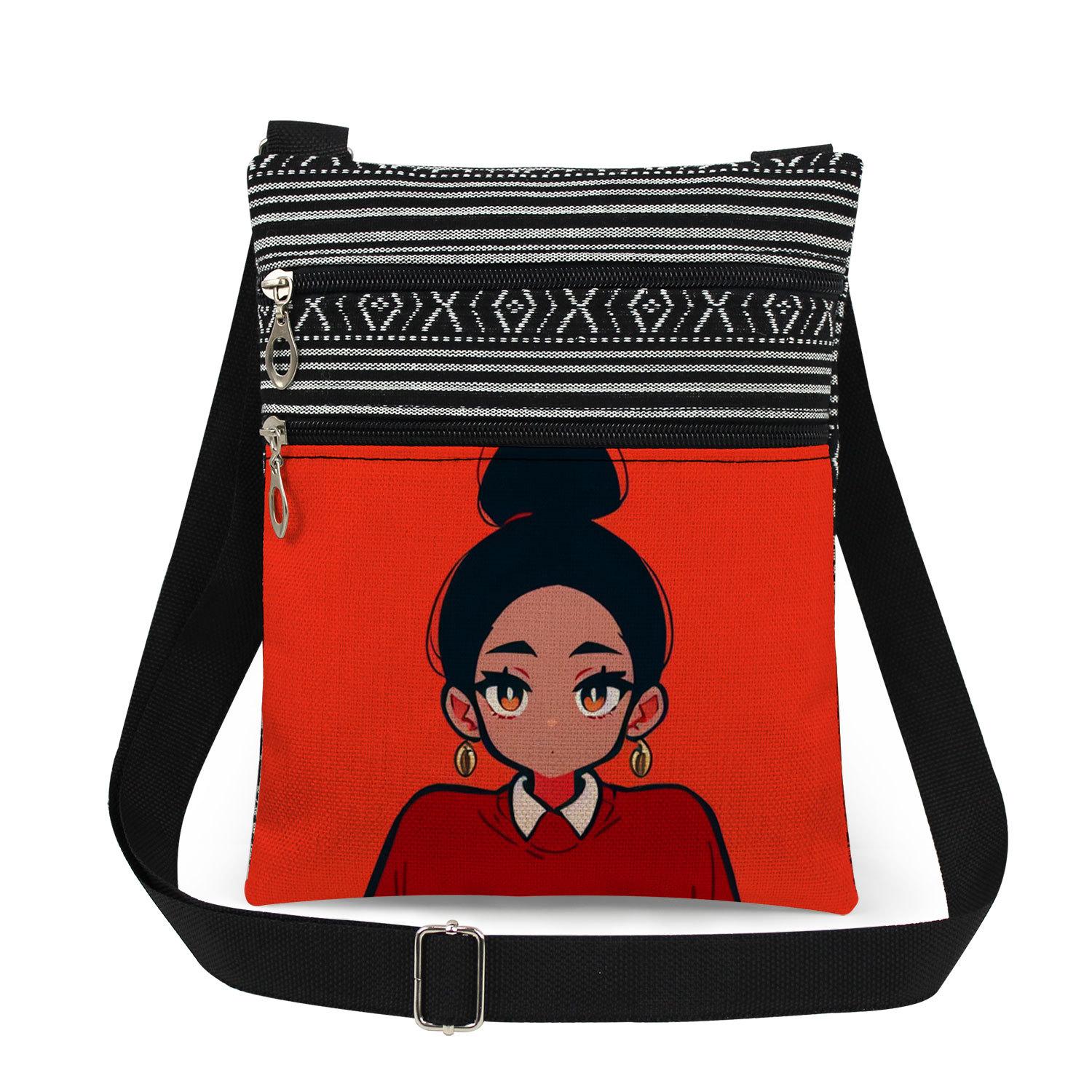 1PC Cartoon girl Print Tote Bags Women Shoulder Handbags Postman Package 6902 KTB