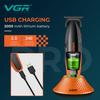 VGR High-end Electric Hair Clipper 9000 RPM Professional Grade Hair Trimmer Gradient Color Metal Body Carving Push Shear with Digital Display V-889T