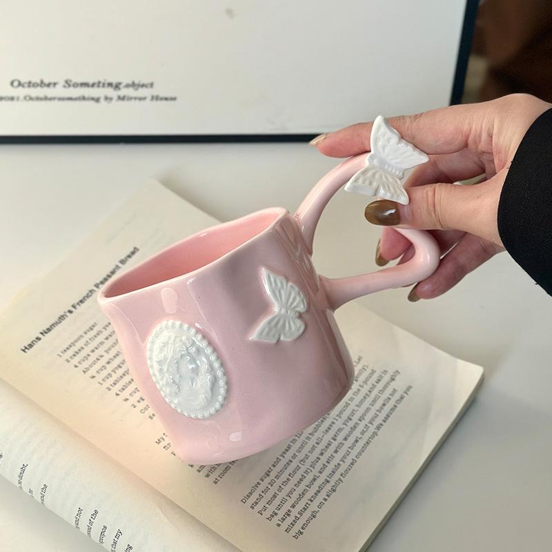 

Queen Butterfly Handmade Water Cup Gifts Home Underglaze Ceramic Mugs Office Coffee Cups Couple Cups 180ML
