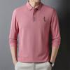 Men's Spring and Autumn New Embroidered Polo Shirt Men's Fashion Korean Style Lapel Long Sleeve T-shirt
