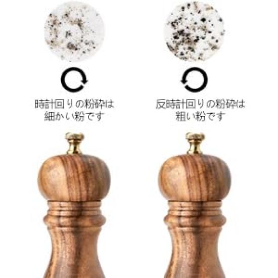 Pepper Mill Salt Mill Natural Oak Mill Pepper Pepper Wood Ceramic Core Pepper Grinder Manual Spice Grind Solid Wood Rock Salt Black Pepper Black