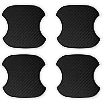 4 pièces Protection de poignée de porte de voiture, TPU Fibre de carbone Bol de porte Autocollant 3D sans trace, Protection de peinture de poignée de porte de voiture, Coussinet de protection universel pour porte