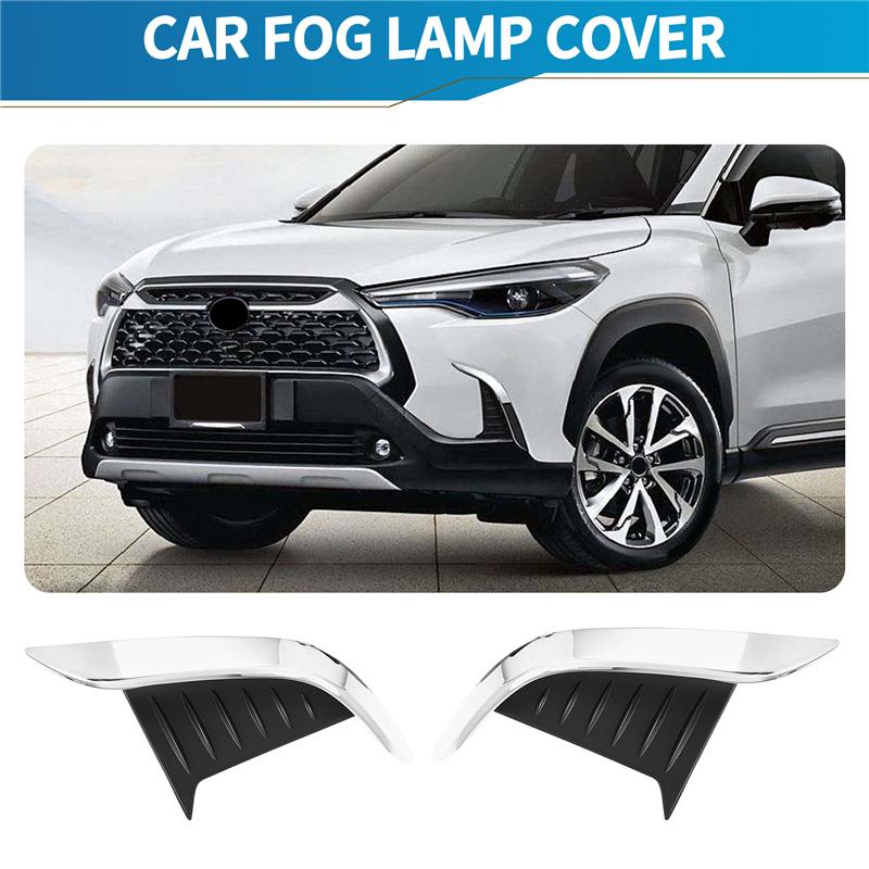 Für Toyota Corolla Cross 2020 2025 ABS Chrom Front Heck Nebelscheinwerfer Lampe Augenlid Augenbraue Abdeckung Zierleiste Blende Verkleidung