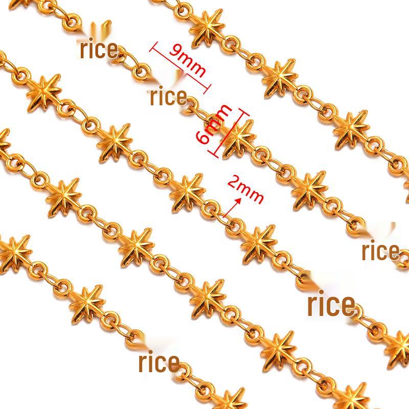 18K Gold Plated Stainless Steel Heart, Butterfly, Four-Leaf Clover, Shell Chain Bracelet/Necklace, 50cm.