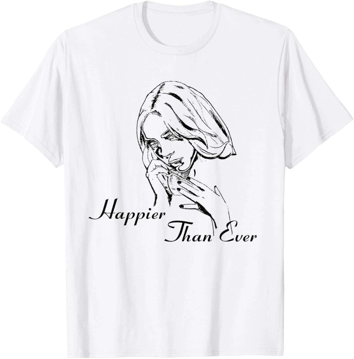 Официальная белая футболка Billie Eilish Happier Than Ever S